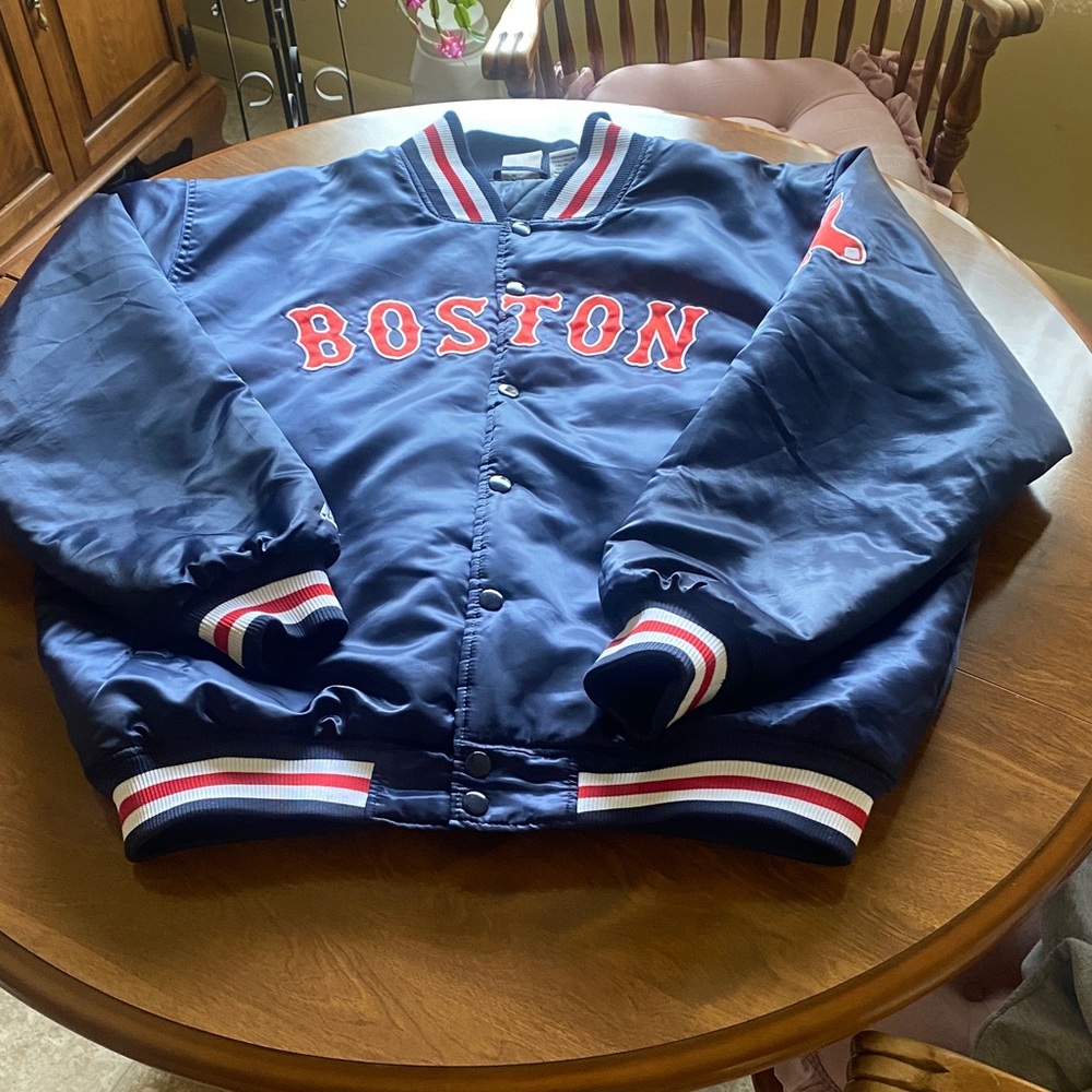 MLB Boston Red Sox Button Up Jacket Blue, Red, and White Size 2XLT